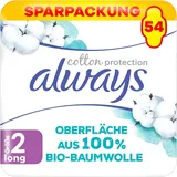 Always Ultra Binden Damen Gr. 2, Long, 54 Damenbinden mit Flügeln (3 x 18 Stück), Monatspaket, ultradünn und super absorbierend
