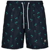 URBAN CLASSICS Pattern Badeshorts Black / Blue 3XL