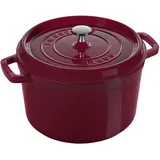 Staub La Cocotte tief 24 cm, rund, Bordeaux, Gusseisen