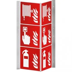Dreifke® Brandschutz-Nasenschild Feuerlöscher, Brandmelder, Löschschlauch, 200x600mm