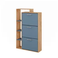Vicco Garderobe Orlando, Goldkraft Eiche/Blau, 80 x 128.3 cm