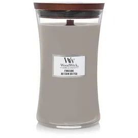 Woodwick Fireside Duftkerze 610 g grau