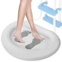 Wedhapy Pool Fußbad aufblasbares Fußbad rutschfestes Fußwaschbecken für Pool Einstiegsleiter Heim Spa saubere Füße über dem Boden Pool Zubehör 87,9 x 65,6 x 11,9 cm