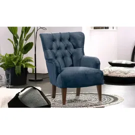 Max Winzer Sessel Brandon Samt 71 x 97 x 0 cm Blau