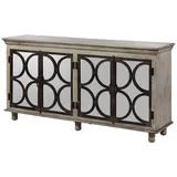 Massivmoebel24 Sideboard Mango 183x46x92 grau lackiert HERMITAGE #010