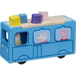 eOne Spielzeug-Auto Peppa Wutz Holz Spielzeug - Schulbus (mit Figuren & Accessoires) blau