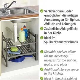 Wenko Küchen-Unterschrankregal Flexi 45-80 cm grau