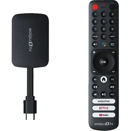 waipu.tv 4K Stick + Fernbedienung Streaming Stick, Schwarz
