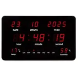 Perel LED-Wanduhr 37,8x25,8 cm Schwarz