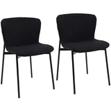 Svita Esszimmerstuhl MARY Polyester schwarz 2er Set