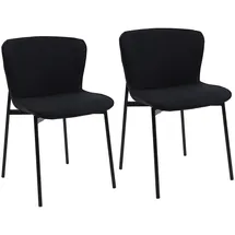 Svita Esszimmerstuhl MARY Polyester schwarz 2er Set