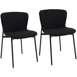 Svita Esszimmerstuhl MARY Polyester schwarz 2er Set