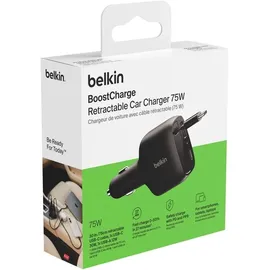 Belkin Kfz-Ladegerät 75W mit einziehbarem USB-C-Kabel Schwarz