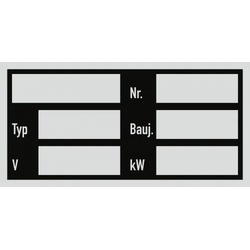 Typenschild für die Elektrotechnik, Aluminiumfolie, 52x26 mm, 4 Stück/Bogen