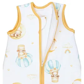 TupTam Baby Schlafsack 2.5 TOG – Warmer Winter Schlafsack Baby, OEKO-TEX, Ärmellos, Wattiert" Gr. 56, weiß (balon, bär, mond), Schlafsäcke, L: 62cm, Obermaterial: 100% Baumwolle, Farbe: Balon/Bär/Mond, Größe: 56-62 - 56-62