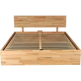 Weber Industries MASSIVHOLZBETT mit Bettkasten/ 160x200cm MILO - Buche geölt