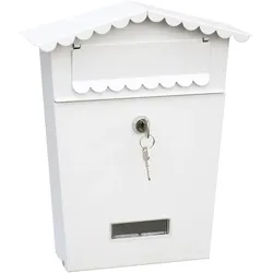 EDM Stahlbriefkasten Modell Haus Weiß
