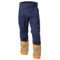 DASSY Warnschutzhose, dunkelblau/neonorange Gr. 42