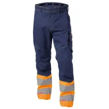 DASSY Warnschutzhose, dunkelblau/neonorange Gr. 42