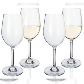 moritz Melamin Geschirr-Set 4 Personen Amboss Design 16 Teilig + 4 Weißweingläser Weingläser Weisswein Tafelgeschirr Picknick BBQ Kochgeschirr