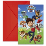 Amscan Procos,81370,PR89441 AA8Einladungen inPaw Patrol Umschlag,einsatzbereit, 6 Stück