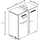 Badplaats Waschbeckenunterschrank Jupiter 60 x 60 x 30 cm Grau Matt