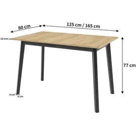 masseno Enzo 125 x 77 x 80 cm grau