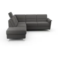 sit&more Ecksofa Palmera L-Form, B: 236 cm, optional Bettfunktion & Bettkasten, Federkern grau
