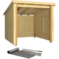 Plus Nordic Fahrradunterstand unbehandelt offen - unbehandelt mit Dachpappe