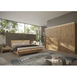 Home Affaire Massivholzbett HOME AFFAIRE "Ambroise aus Wildeiche", braun, B:189cm H:97cm L:214cm, Betten, Massivholzbett, inkl. LED-Beleuchtung, wahlweise auch in Überlänge erhältlich