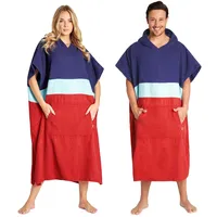 CityComfort Badeponcho Damen und Herren Kapuzenhandtuch, Baumwolle Frottee Surf Poncho (One Size, Mehrfarbig) - Einheitsgröße