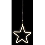 IDENA 30199 - LED Deko Licht in Warmweiß, Deko-Leuchtstern inkl. Saugnapf, mit 6 Stunden Timer Funktion, batteriebetrieben, ca. 23 x 23 cm groß, für Innen & Außen, als Fensterbild, Weihnachtsdeko