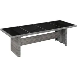 vidaXL Gartentisch 240 x 90 x 74 cm grau/schwarz