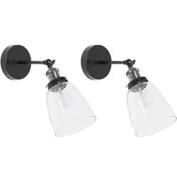 Wandlampe 2er Set LOVAT verstellbar Metall Transparent Schwarz