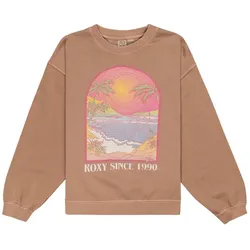 Sweatshirt ROXY "Lineup", Kinder, Gr. 8(125-130cm), beige (portabella), 80% Baumwolle, 20% Polyester, Sweatshirts