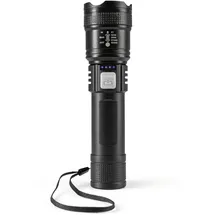 EasyMaxx LED Taschenlampe wiederaufladbar mit USB-C & Zoom | 3 Lichtmodi, extra hell, lange Laufzeit & spritzwassergeschützt |für Camping, Haushalt, Auto & unterwegs