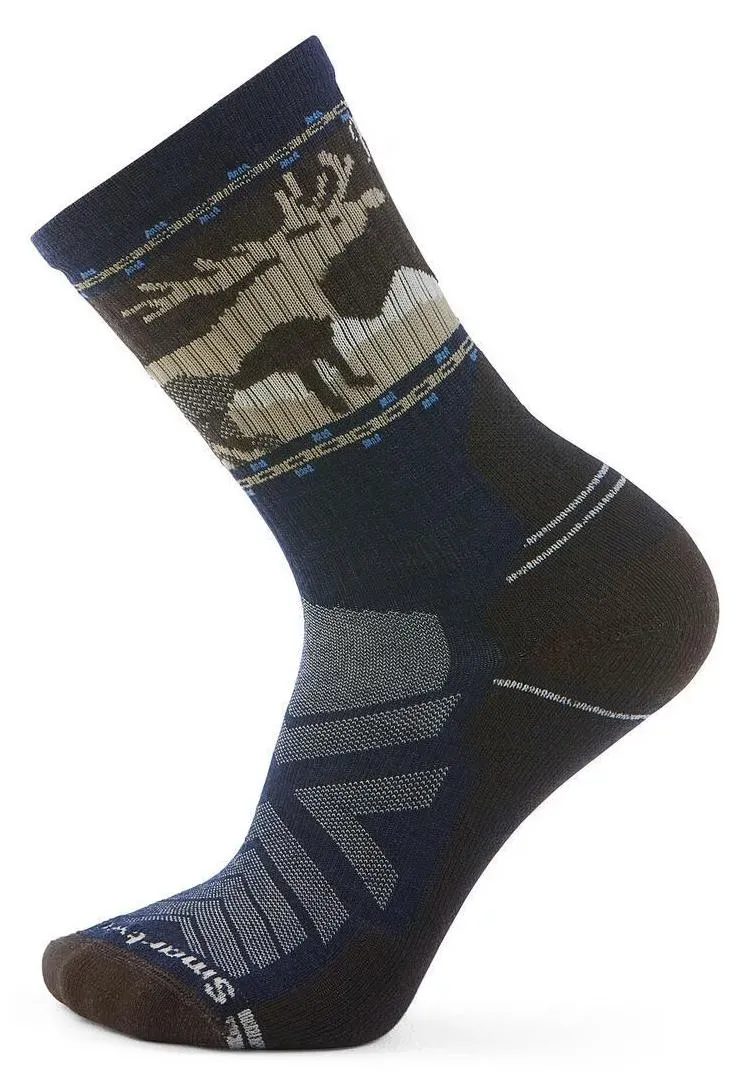 Smartwool Herren Light Cushion Crew Mountain Moose Wandersocken - 46-49 - deep navy