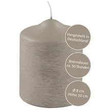 Fink Stumpenkerze 10 cm grau