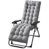 SPeesy Hochlehner Auflage, Liegenauflage Auflage Gartenliege, Schwungliege,8cm Extra Dicke Gartenstuhl Sitzauflagen mit Krawatte, Auflagen für Deckchair, Urlaub, Innen, Außen(Color:Grey)