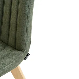 Beliani Esszimmerstuhl 2er Set Polyester grün gesteppt