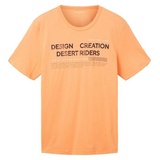 TOM TAILOR Herren T-Shirt WORDING LOGO Regular Fit Fruity Melon Orange 22195 S