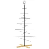 vidaXL Weihnachtsbaum Metall mit Holzständer Schwarz 150 cm