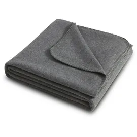 Wometo Premium Fleecedecke 140 x 190 cm Grau/Silber
