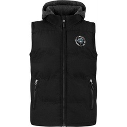 normani Steppweste Kinder Weste Skien (1-tlg) Wattierte Winterweste – winddichter Outdoor Bodywarmer Weste mit Kapuze für Jungen und Mädchen schwarz 170-176 – 170-176