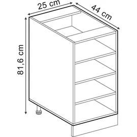 Vicco R-Line Weiß 25 cm ohne Arbeitsplatte,