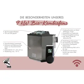 Karibu Miramar inkl. 9 kW Bio-Kombiofen + int. Steuerung + Dachkranz