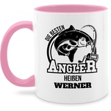 Tasse Tassen 325ml - Angeln - Angler Geschenk - 325 ml - Rosa - angel fischen karpfen angler+tasse angelzubehör name fisch geschenk+für+angler geschenke personalisierte sachen