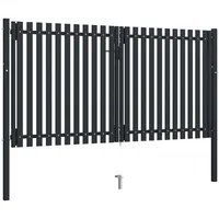 vidaXL Doppelflügel Zauntor 306 x 200 cm Anthrazit