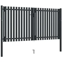 vidaXL Doppelflügel Zauntor 306 x 200 cm Anthrazit