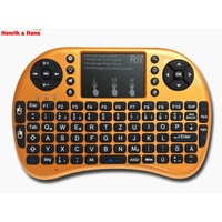 Rii i8+ GOLD Edition Funk Mini Kabellos Tastatur Touchpad Keyboard Hochglanz  DE